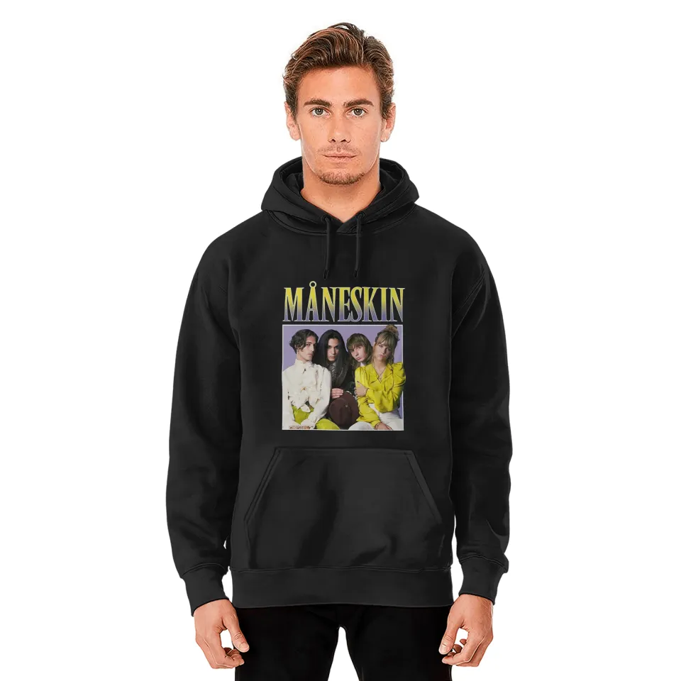 Måneskin Retro Yellow Edition Hoodie 2 - Maneskin Shop Måneskin Retro Yellow Edition Hoodie - Image 2